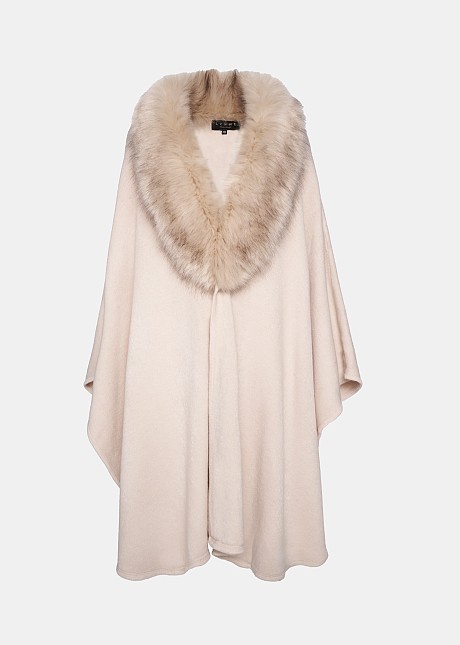 Faux fur cape