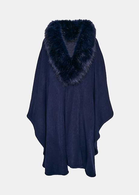 Faux fur cape