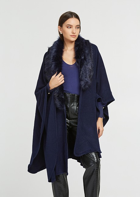 Faux fur cape