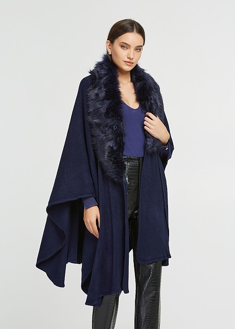 Faux fur cape