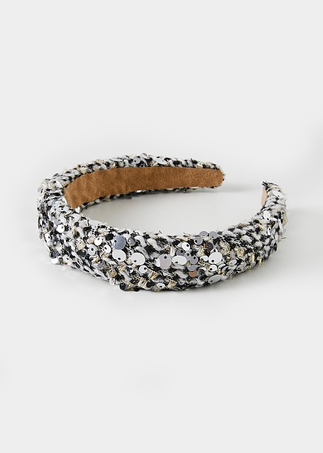 Tweed sequin headband