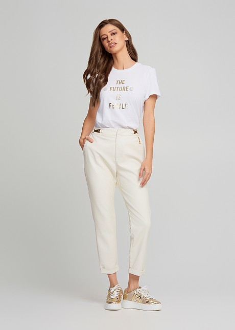 Statement t-shirt with embellishment