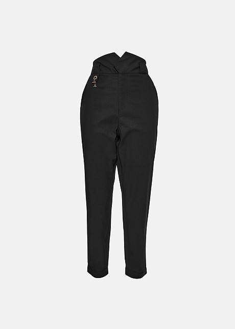 High waisted gabardine chinos