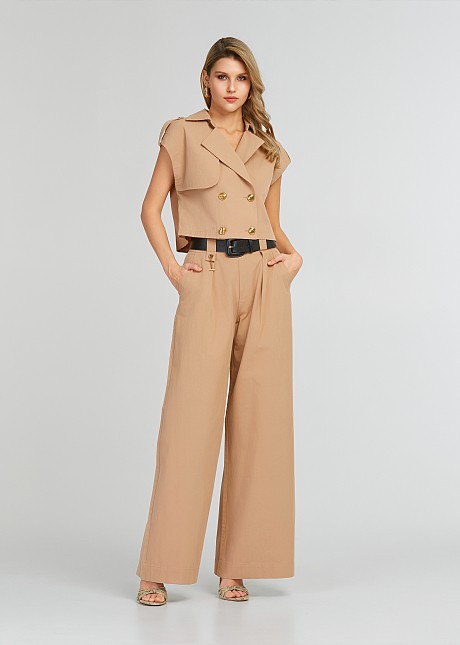 Pants gabardine wide leg