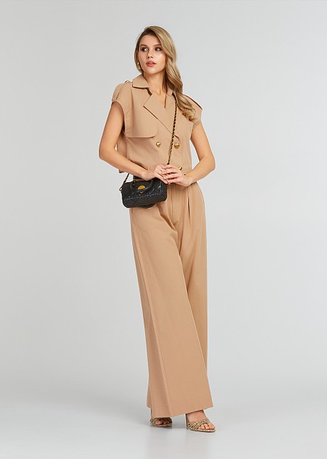 Pants gabardine wide leg