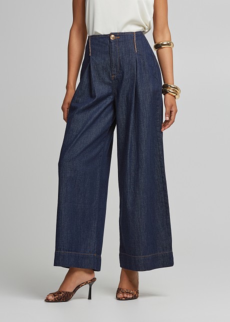 High waisted denim pants