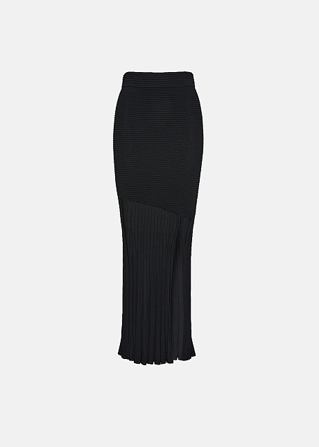 Ribbed midi skirt