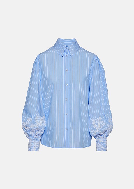 Shirt in light blue stripes