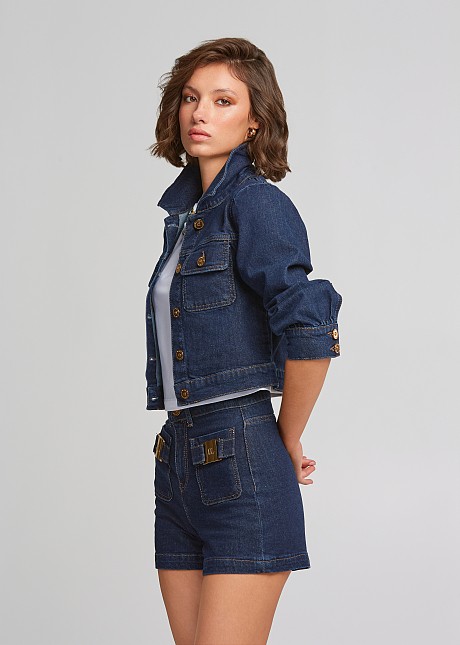 Denim jacket with sleeves 3/4