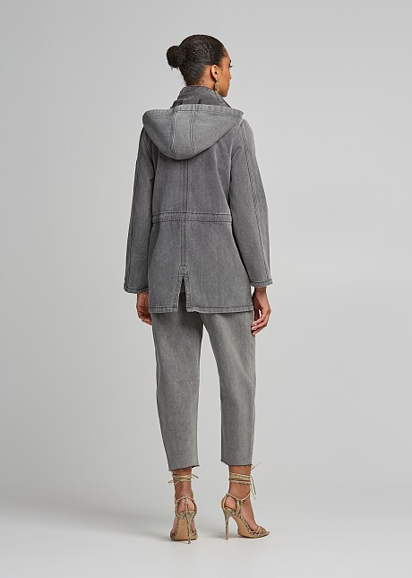 Demim parka jacket in grey