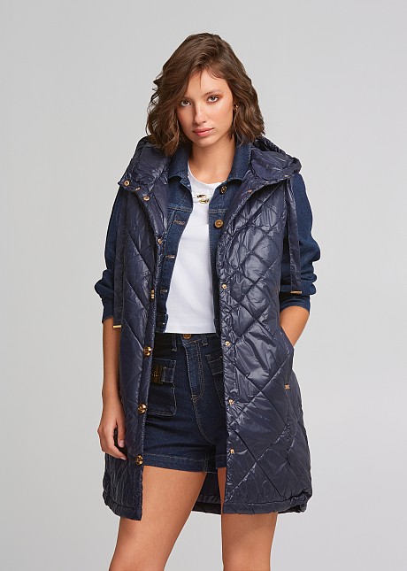 Quilted longline puffer