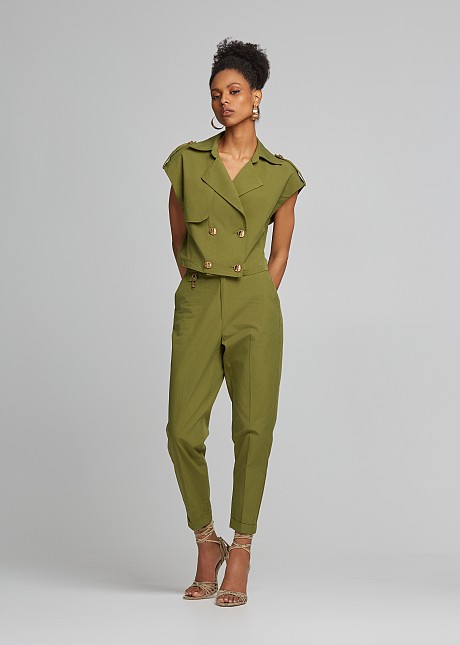 Vest crop gabardine