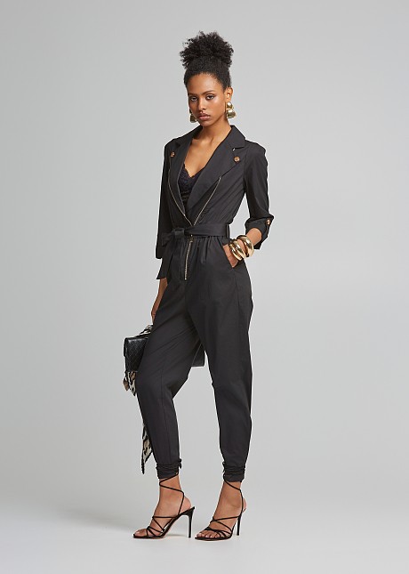 Poplin jumpsuit in cargo line