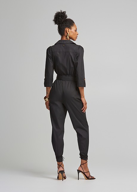 Poplin jumpsuit in cargo line