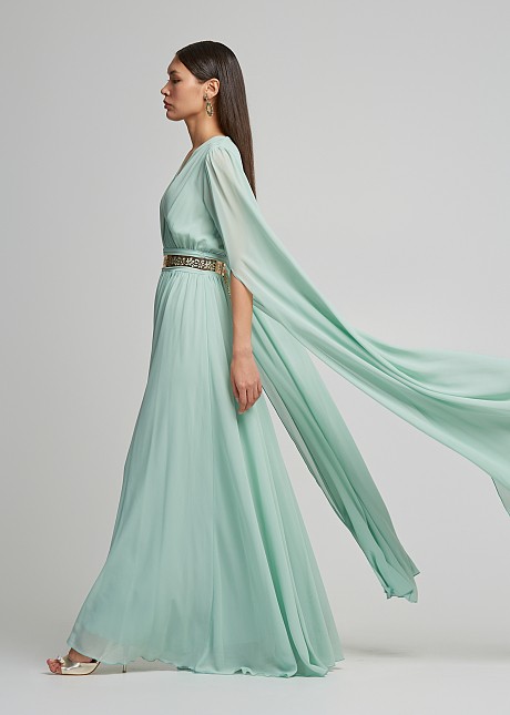 Split angel sleeve maxi dress