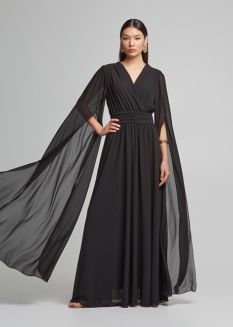 Split angel sleeve maxi dress