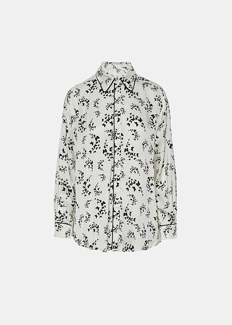 Printed shirt in satin look