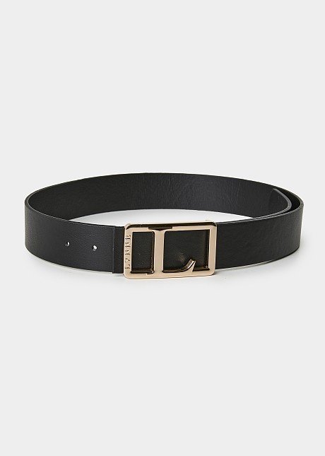 Leather look belt with buckle