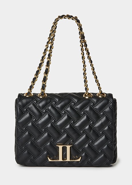 Quilted cross bag in leather look