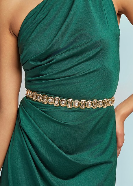 Gold-tone crystal chain belt LYNNE