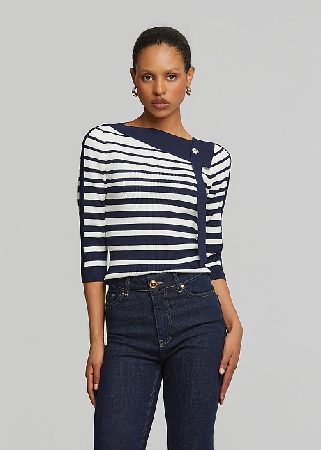 アメリヴィンテージSAILOR COLLAR DETAIL KNIT TOP セール】SAILOR COLLAR DETAIL KNIT TOP（ニット/セーター）｜Ameri
