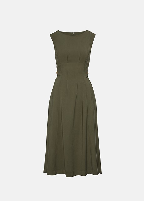 green dress daytime Middleton Pleated Maxi Dress Green | Wedding Guest Dress main image 1