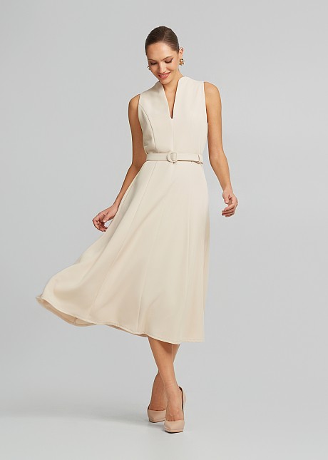 Midi A line dress with pockets
