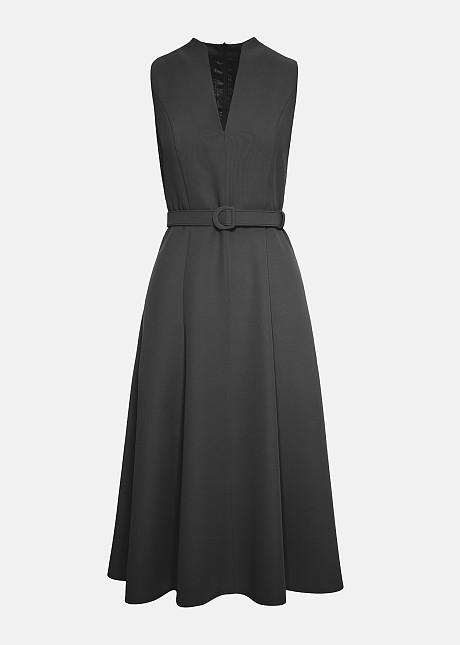 Midi A line dress with pockets | LYNNE
