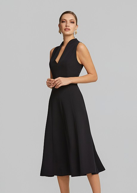 Midi A line dress with pockets | LYNNE