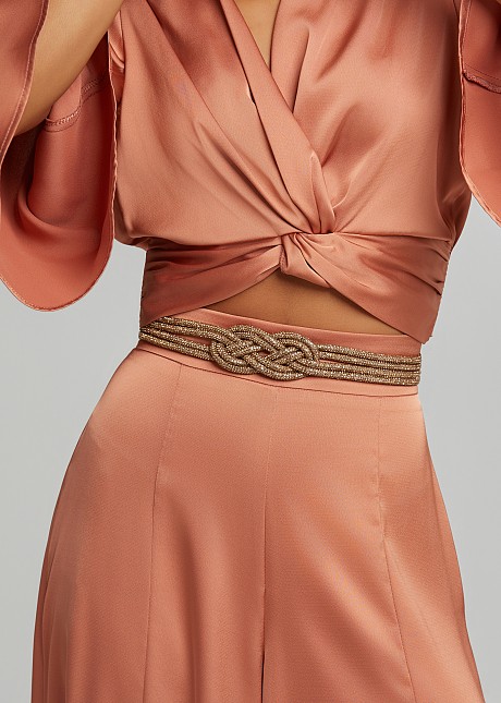 slim fit dress slacks Bohemian Rose Gold Wedding Dress Belt – Wedding Accessory main image 0