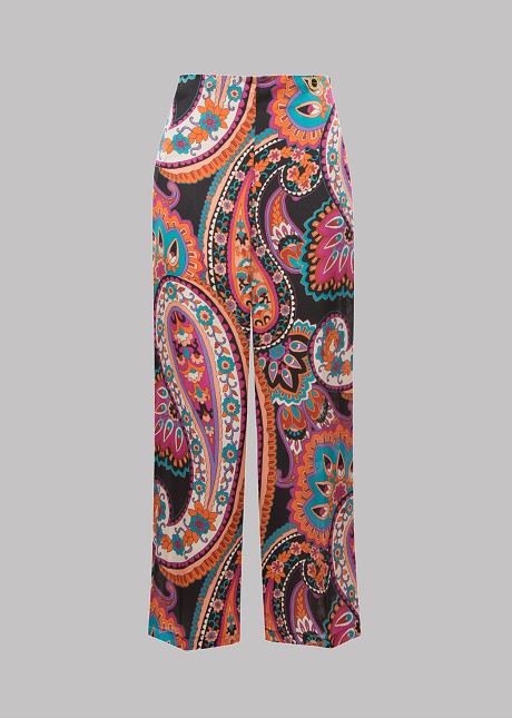 Crop trousers with paisley print