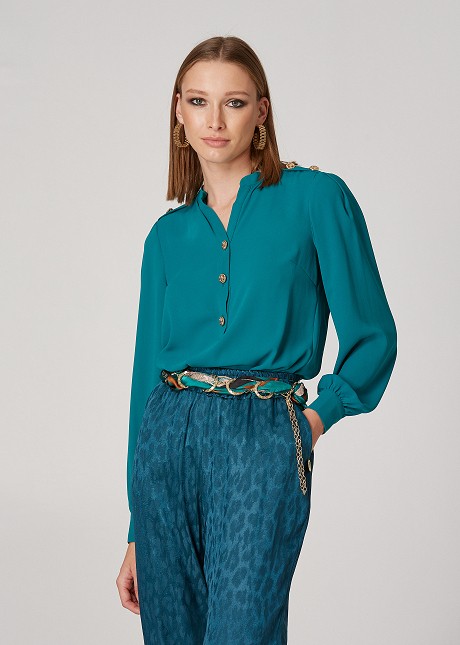 Blouse with decorative buttons