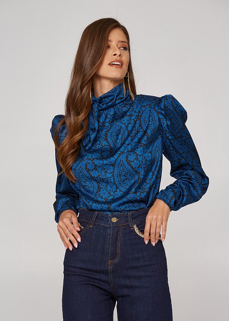 Satin blouse with tie detail