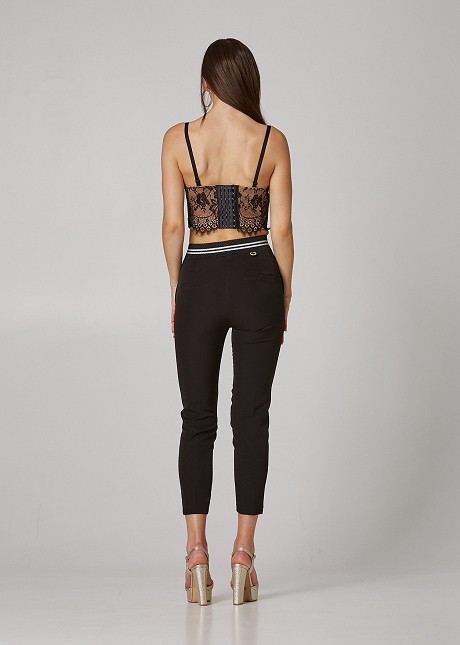 High waisted cigarette trousers