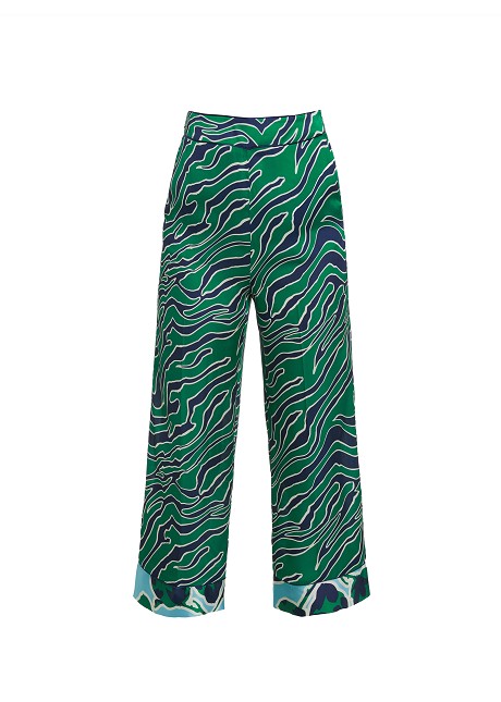 Highrise crop trousers with zebra print