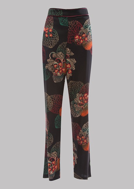 Wide leg trousers in floral print