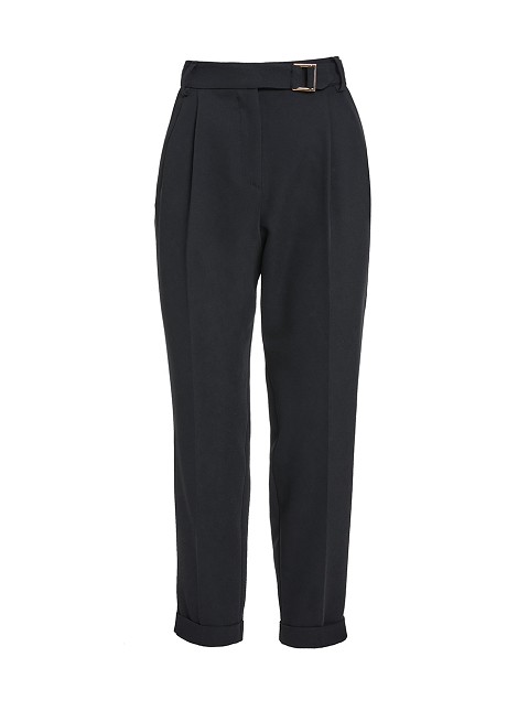 Pleated, cropped trousers