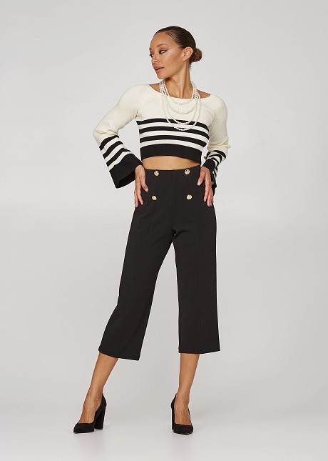 Cropped high-waisted pants