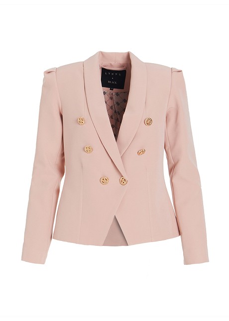 Double breasted blazer in bold shoulders