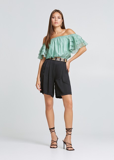 Off shoulder top with ruffles
