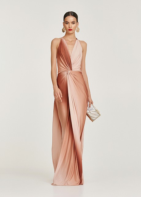 Ombre maxi dress with knot