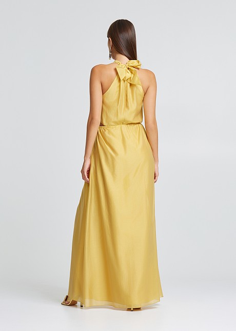 Maxi halter neck dress with cut outs