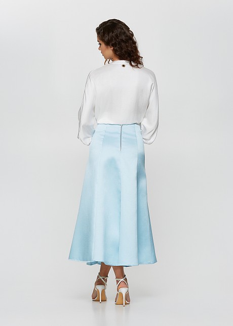 Midi taffeta A-line skirt