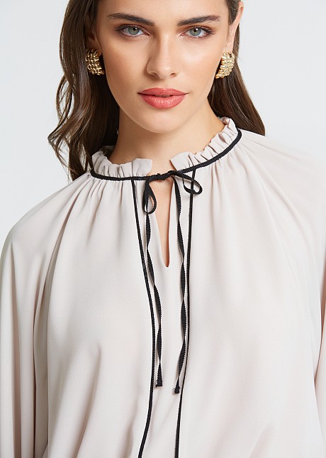 Blouse with grosgrain details