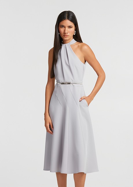 Midi halter neck dress