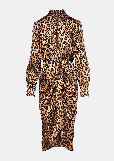 Rochie midi cu print leopard