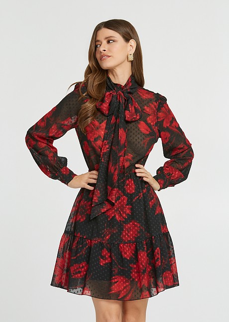 Rochie scurtă cu print floral