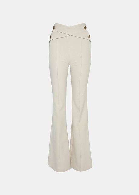  High waisted bell pants with gold details