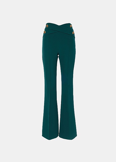  High waisted bell pants with gold details