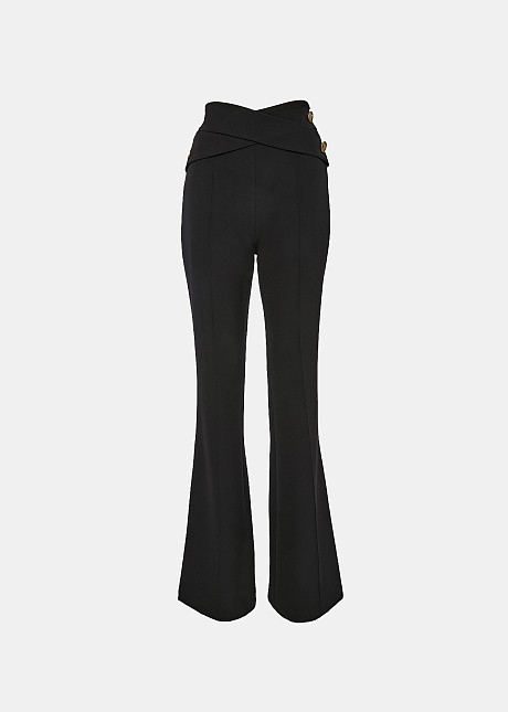  High waisted bell pants with gold details